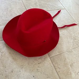 Henry Pollak Red Wool Felt Hat